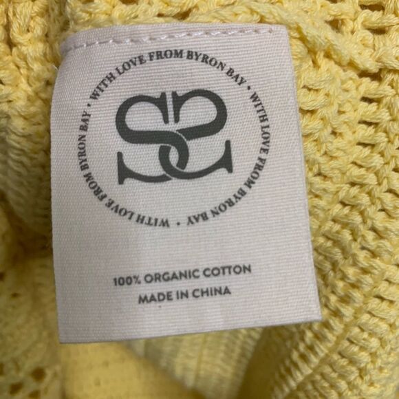 NWOT SPELL Let the Sunshine In Crochet Mini Dress. Color Lemon. Size Medium - Picture 11 of 11